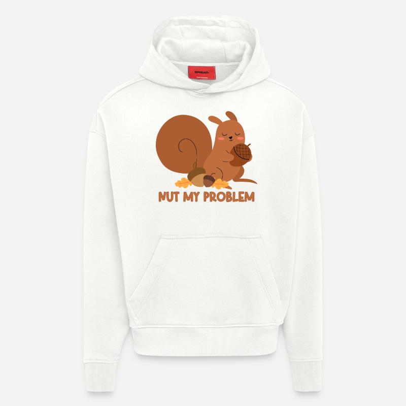 Nut My Problem Eichhörnchen - Hoodie- made by SPREAD  - OFF WHITE