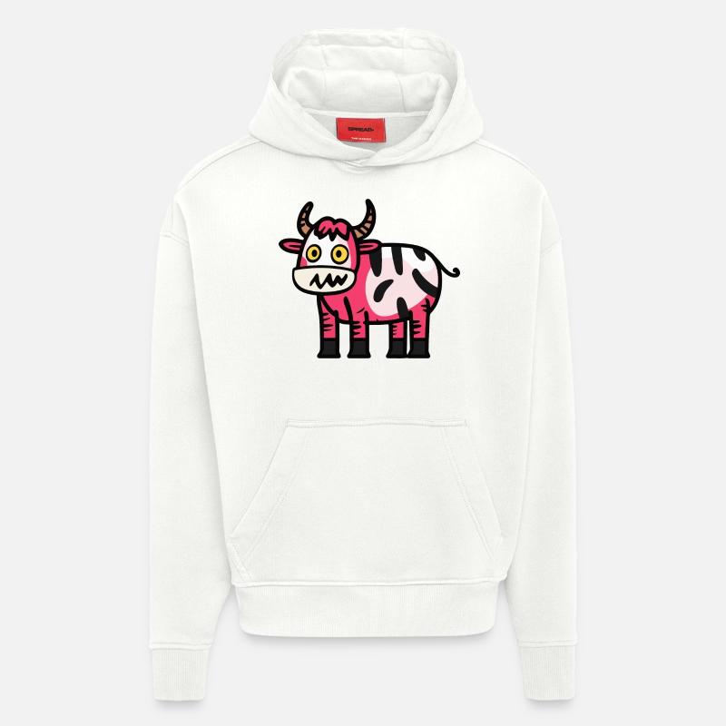 Kuh Halloween Tier - Hoodie- made by SPREAD  - OFF WHITE