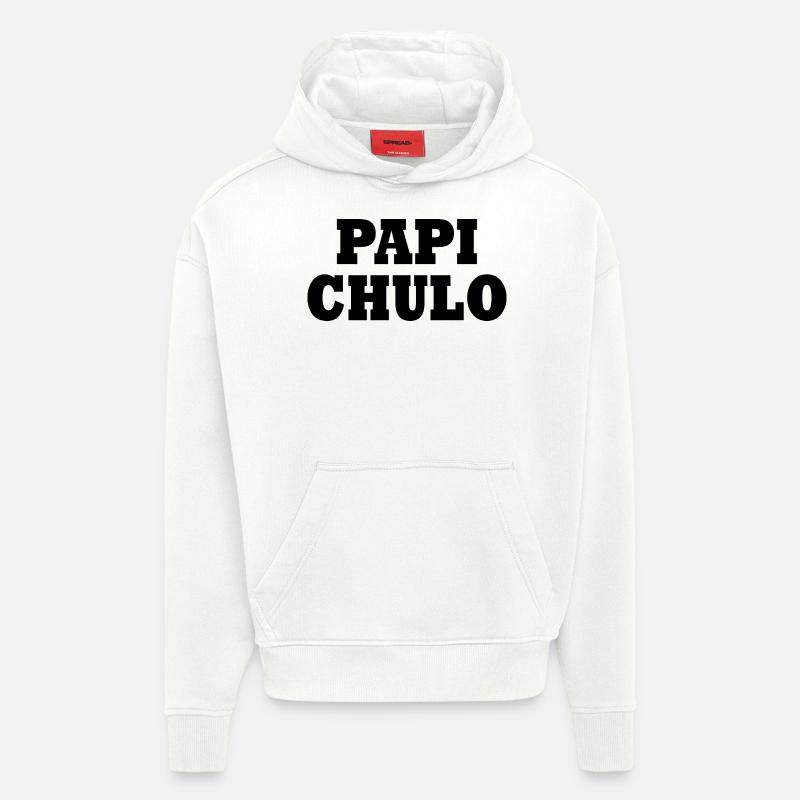 Papi chulo - Sweat à capuche bio épais oversize fabriqué en UE - OFF WHITE