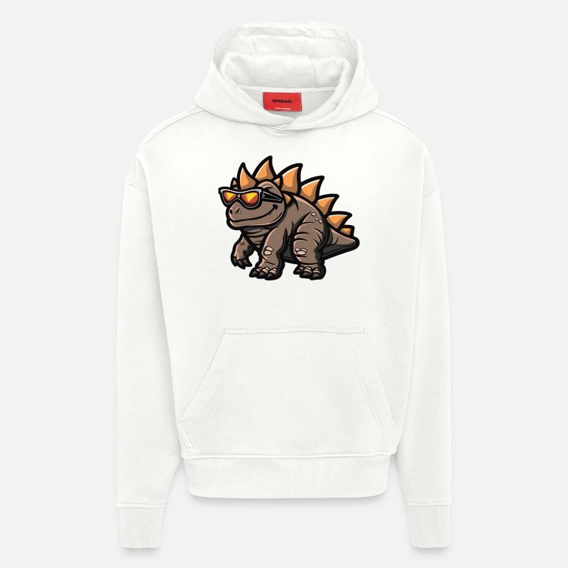 Dinosaurier stegosaurus Comic Cool - Hoodie- made by SPREAD  - OFF WHITE