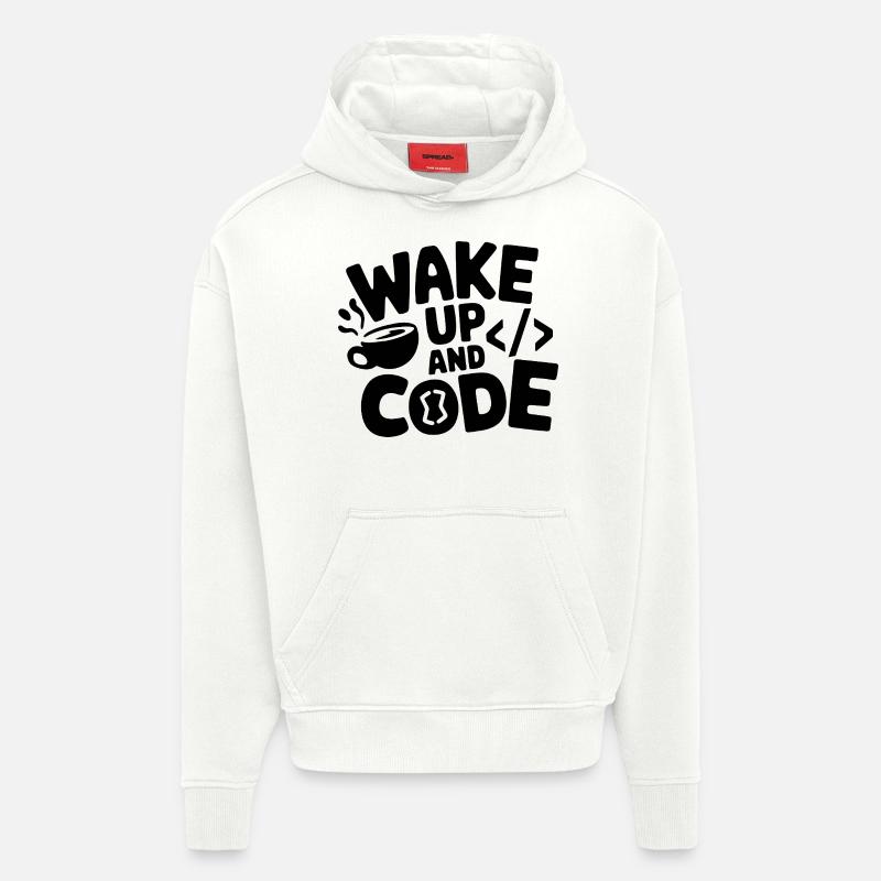 Aufwachen und Programmieren - Hoodie- made by SPREAD  - OFF WHITE