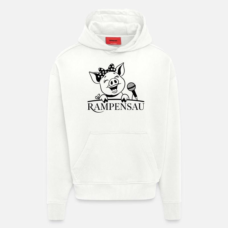 Rampe porc - Sweat à capuche bio épais oversize fabriqué en UE - OFF WHITE