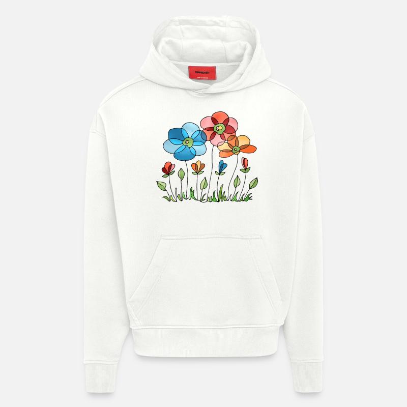 Blumen - Hoodie- made by SPREAD  - OFF WHITE