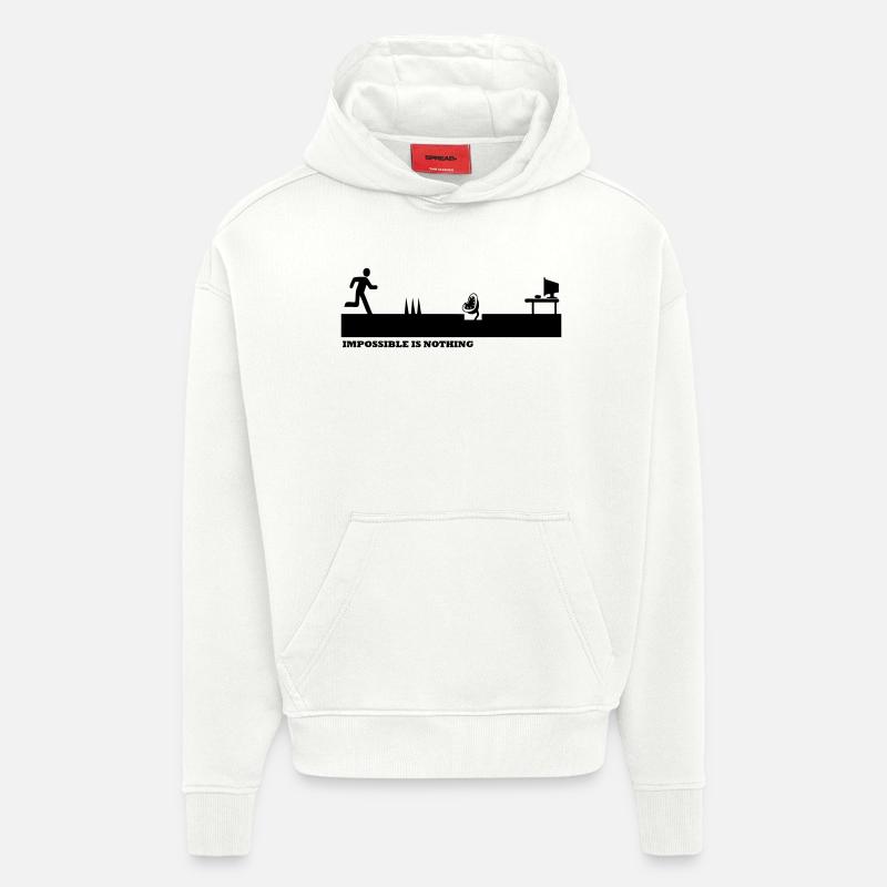 Impossible Is Nothing - Sweat à capuche bio épais oversize fabriqué en UE - OFF WHITE