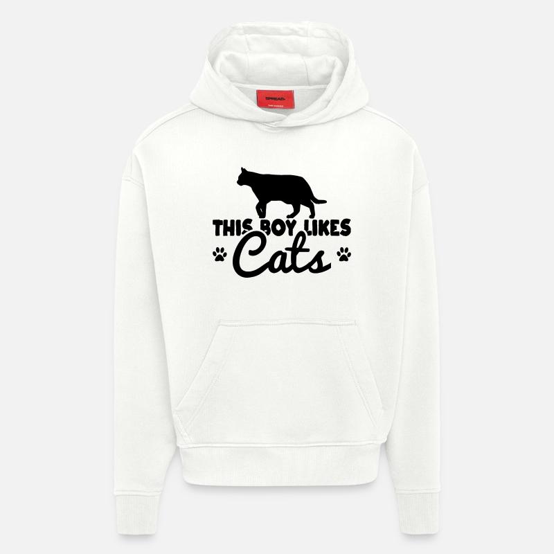 Garçon chat - Sweat à capuche bio épais oversize fabriqué en UE - OFF WHITE