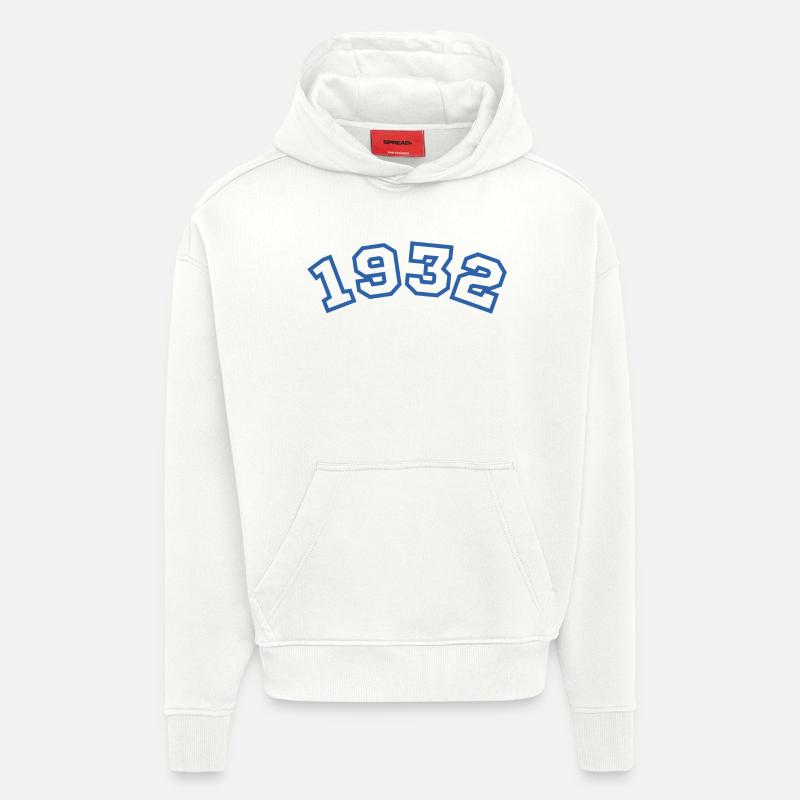 1932 bleu sport - Sweat à capuche bio épais oversize fabriqué en UE - OFF WHITE