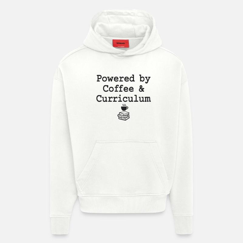 Powered by Coffee & Curriculum Coffee Statement - Hoodie- made by SPREAD  - OFF WHITE
