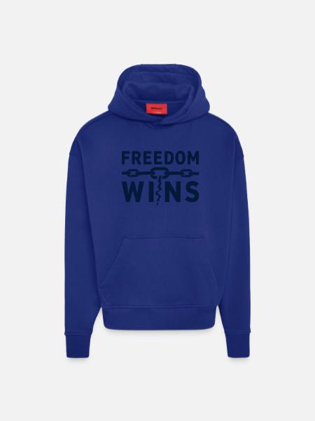 Freedom Wins: Freedom breaks chains - Hoodie- made by SPREAD - OFF WHITE