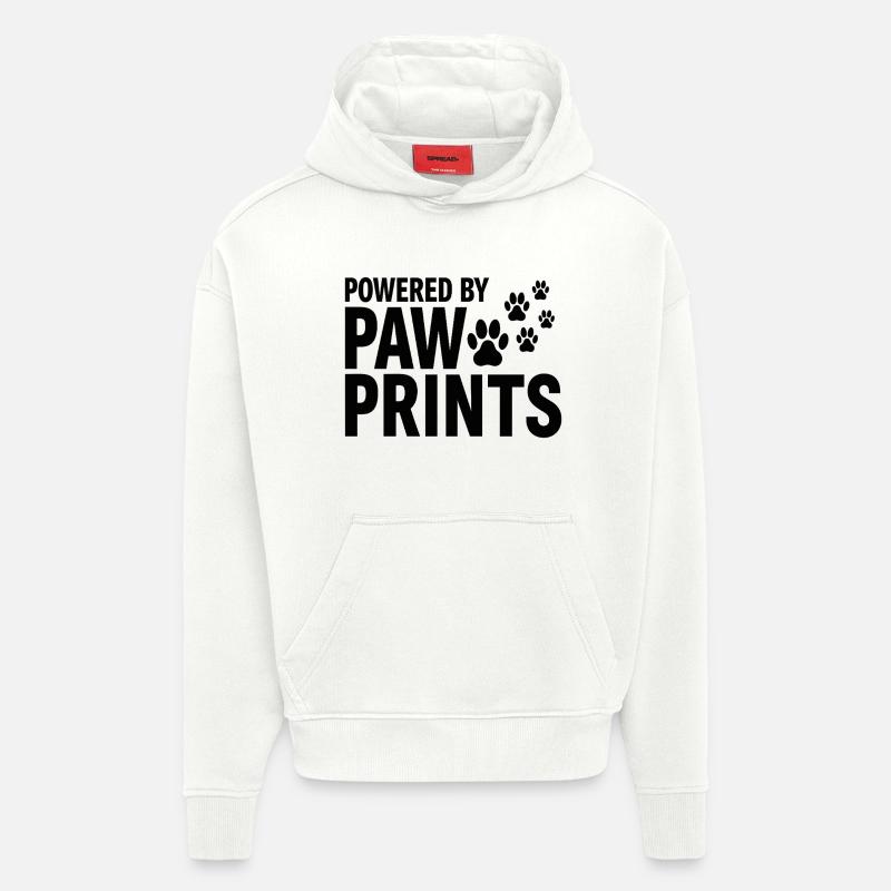 Powered By Paw Prints Hundeliebe Statement - Hoodie- made by SPREAD - OFF WHITE
