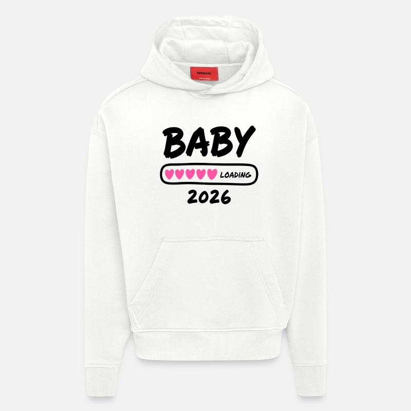 Baby Loading 2026 Parents enceintes - Sweat à capuche bio épais oversize fabriqué en UE - OFF WHITE