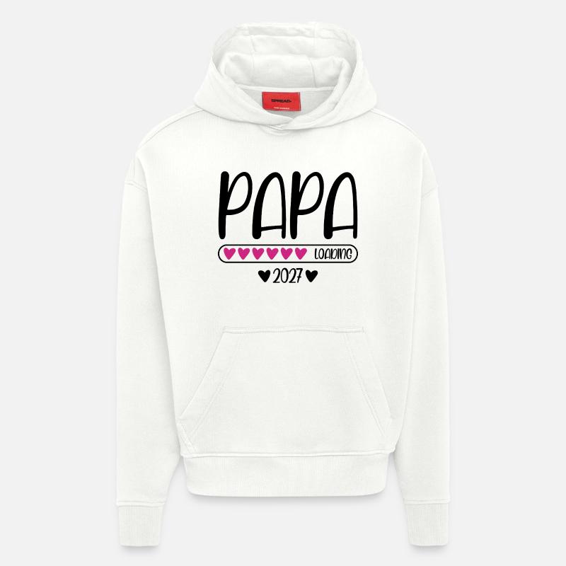 Papa 2027 loading mit Herzchen Ladebalken - Hoodie- made by SPREAD - OFF WHITE