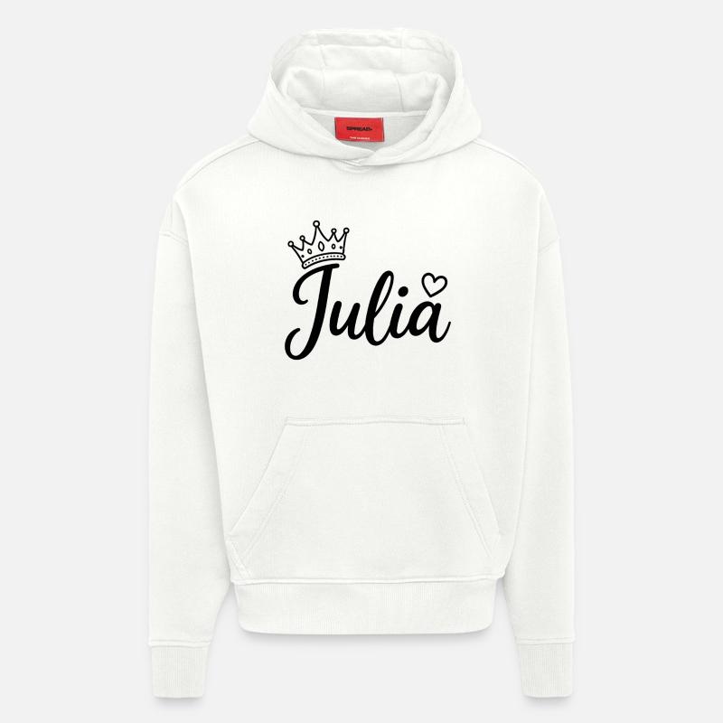 Juliet Name Crown Heart Calligraphy Personalized - Hoodie- made by SPREAD  - OFF WHITE