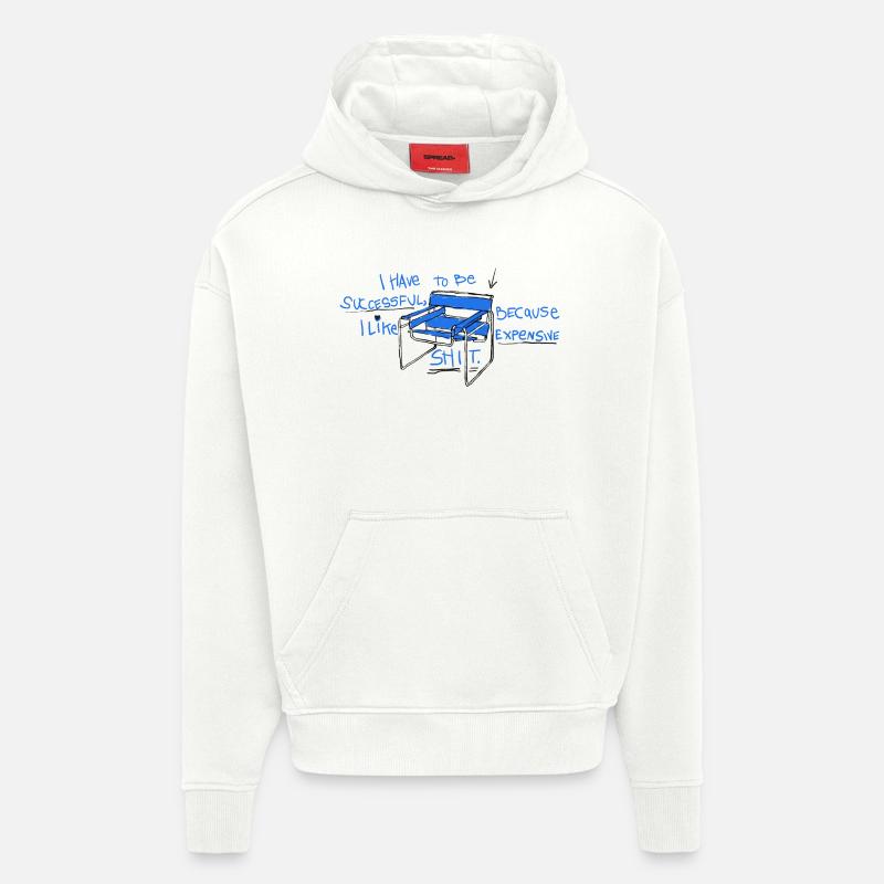 Devis de goût coûteux - Sweat à capuche bio épais oversize fabriqué en UE - OFF WHITE