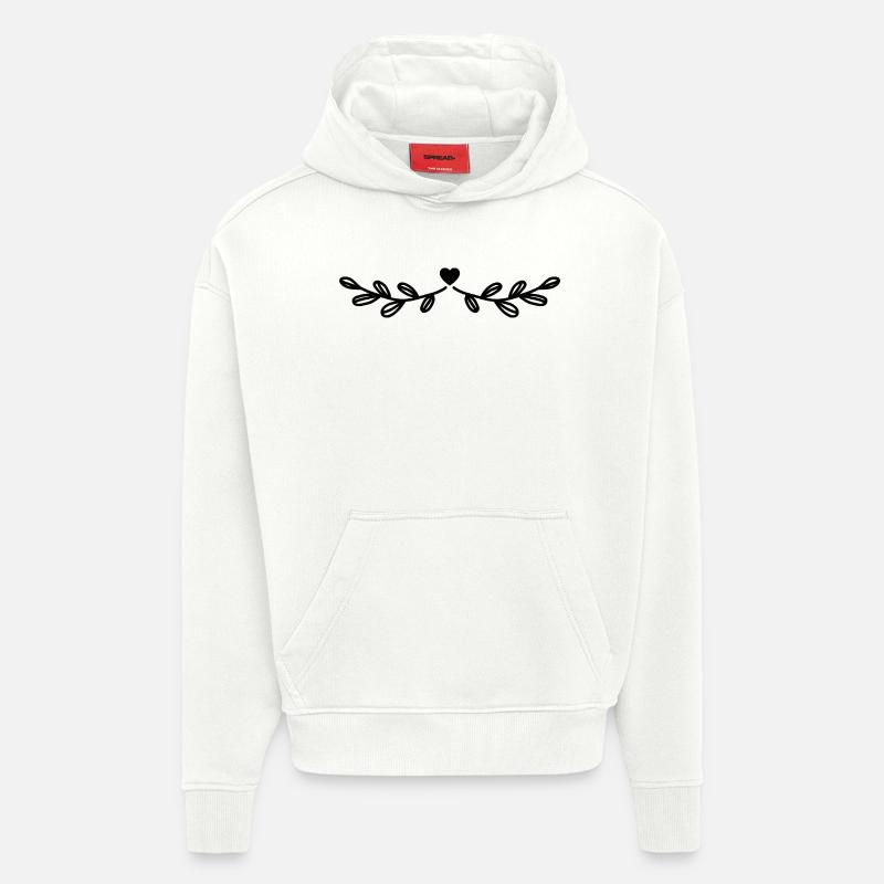 Fleur - Fleurs - Sweat à capuche bio épais oversize fabriqué en UE - OFF WHITE