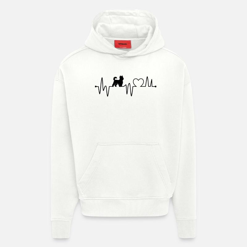 Chien de battement de coeur - Sweat à capuche bio épais oversize fabriqué en UE - OFF WHITE