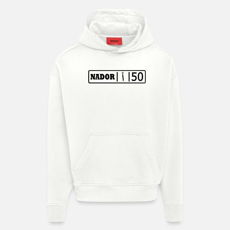 Plaque d’immatriculation Nador ا 50 - Sweat à capuche bio épais oversize fabriqué en UE - OFF WHITE