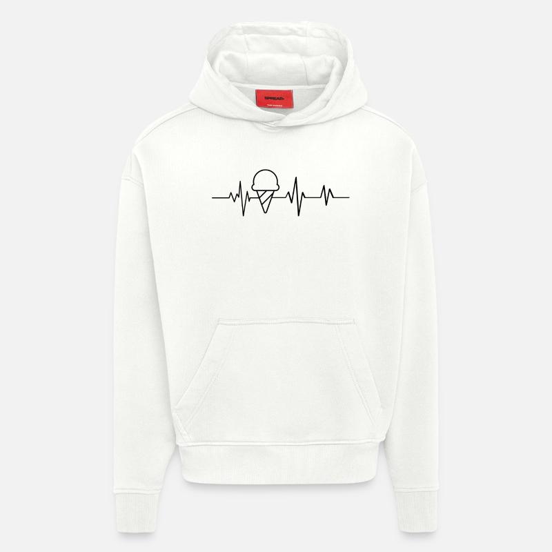 Herzschlag-Eis - Hoodie- made by SPREAD  - OFF WHITE
