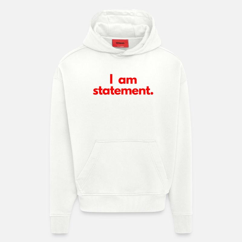 Je suis une déclaration. Rouge - Sweat à capuche bio épais oversize fabriqué en UE - OFF WHITE
