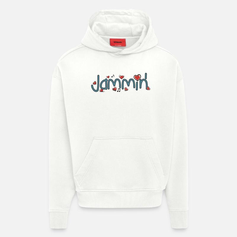 Jammin' - Sweat à capuche bio épais oversize fabriqué en UE - OFF WHITE