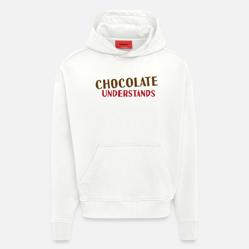 Le chocolat comprend - Sweat à capuche bio épais oversize fabriqué en UE - OFF WHITE