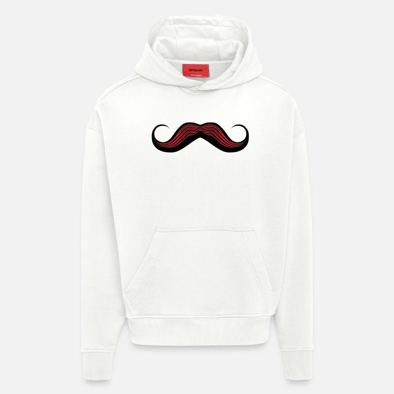 moustache 805 w - Sweat à capuche bio épais oversize fabriqué en UE - OFF WHITE