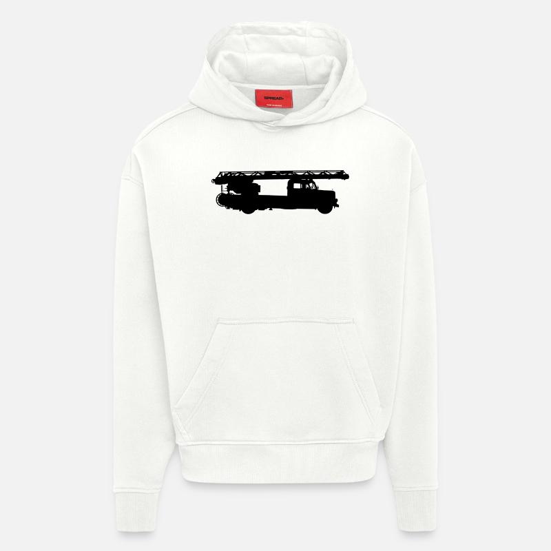 Chef de tournage pompiers - Sweat à capuche bio épais oversize fabriqué en UE - OFF WHITE