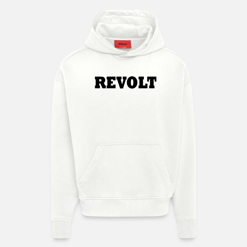 Revolt - Sweat à capuche bio épais oversize fabriqué en UE - OFF WHITE