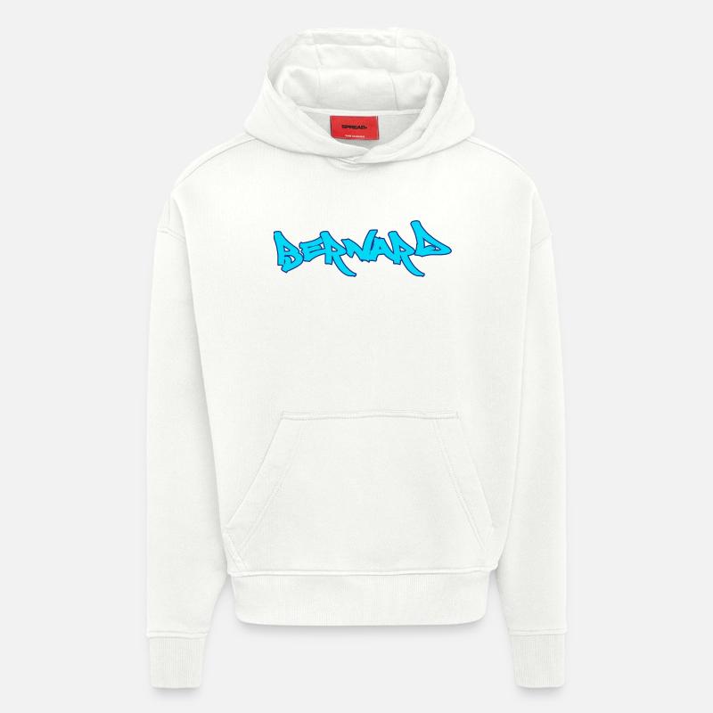Bernard graffiti text türkis - Hoodie- made by SPREAD  - OFF WHITE