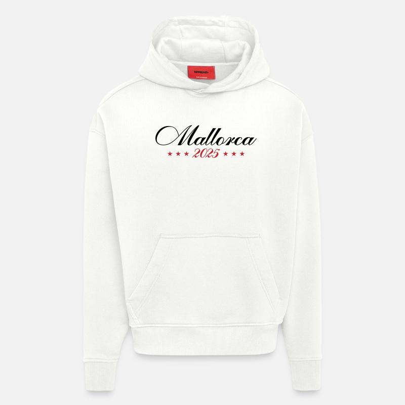 Majorque 2025 - Sweat à capuche bio épais oversize fabriqué en UE - OFF WHITE