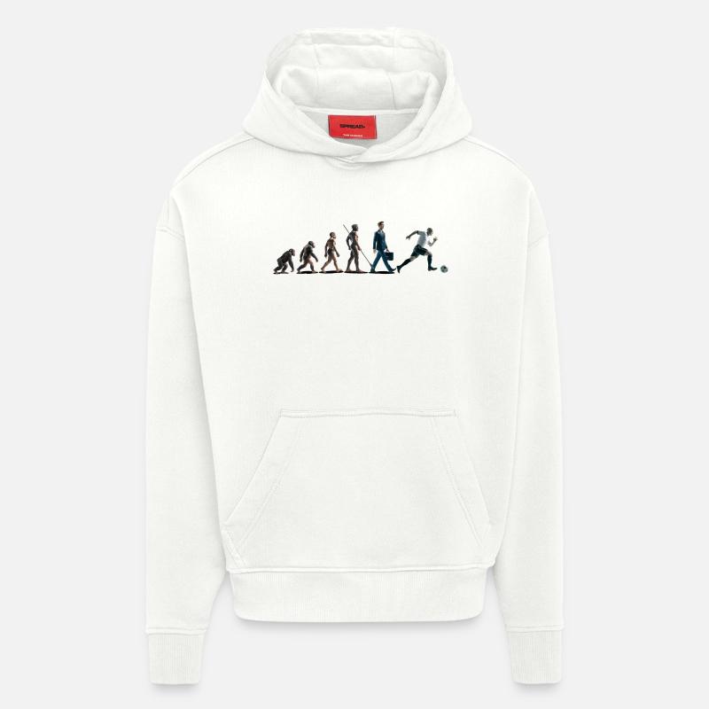 Evolution Fussball Zeichenfläche 1 - Hoodie- made by SPREAD  - OFF WHITE