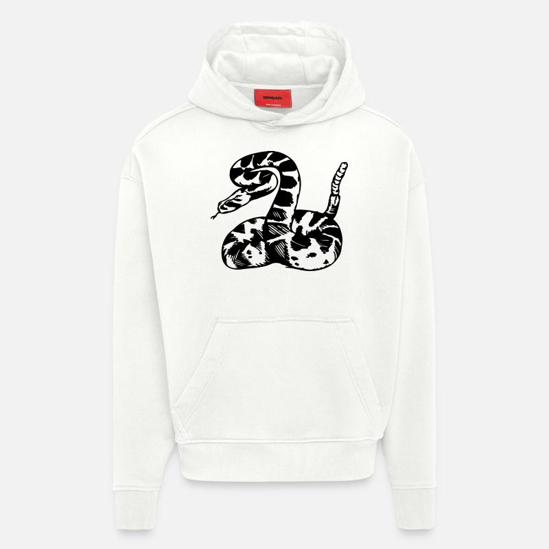 rattlesnake - Sweat à capuche bio épais oversize fabriqué en UE - OFF WHITE