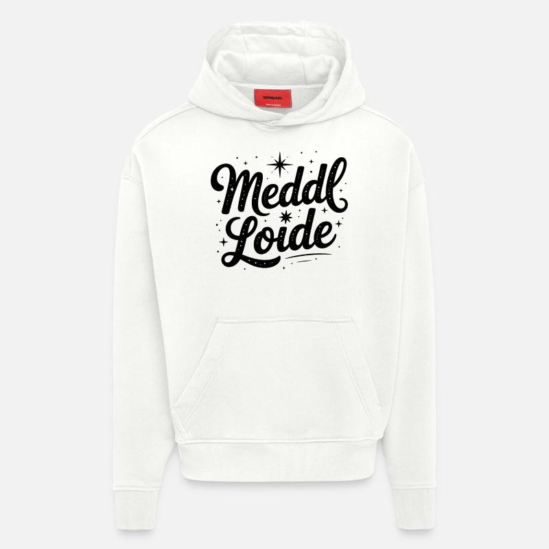 Meddl Loide - Mèmes Allemands - Sweat à capuche bio épais oversize fabriqué en UE - OFF WHITE