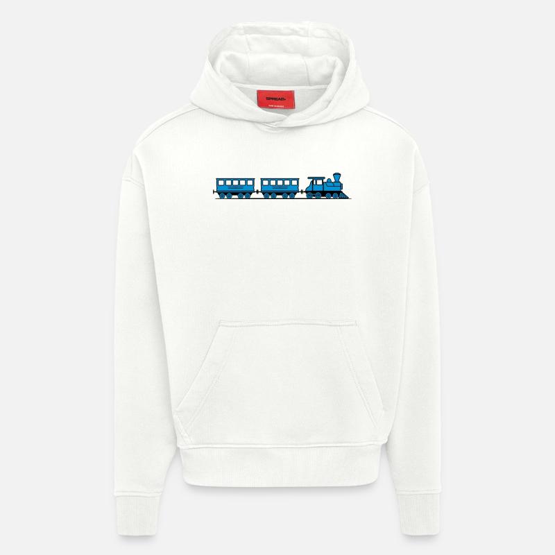 Zug Eisenbahn Dampflok Wagons - Hoodie- made by SPREAD - OFF WHITE