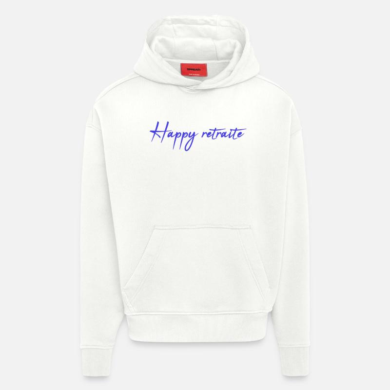RETRAITE. RETRAITE. RETRAITEE. RETRAITE - Sweat à capuche bio épais oversize fabriqué en UE - OFF WHITE
