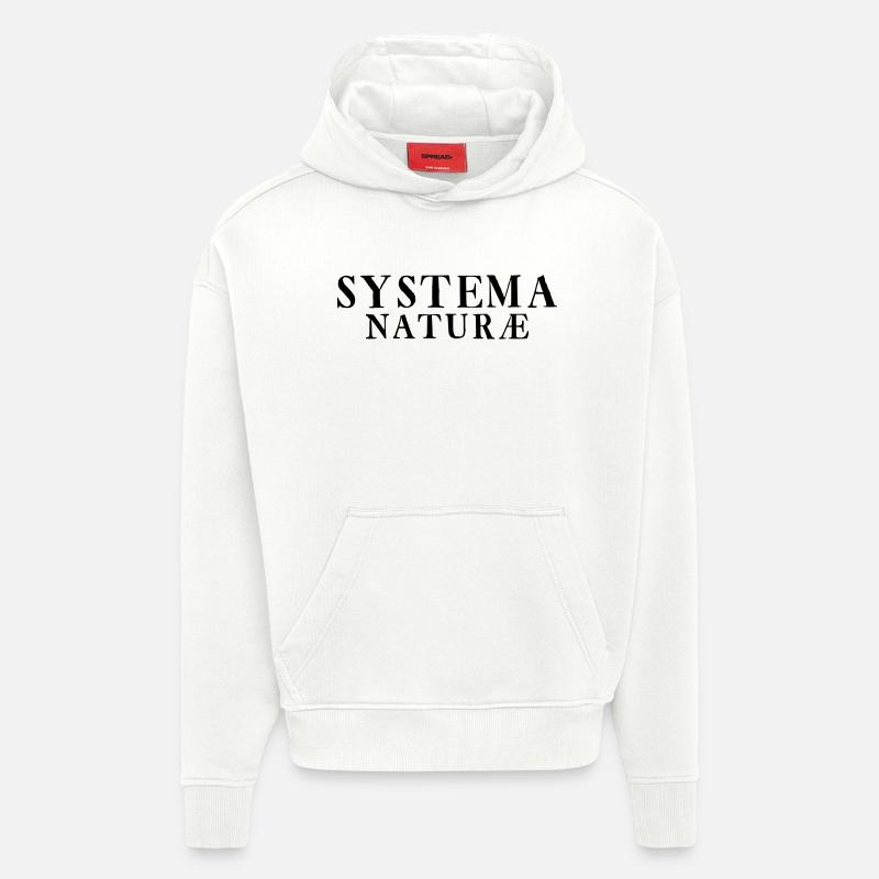 Systema Naturae - Sweat à capuche bio épais oversize fabriqué en UE - OFF WHITE