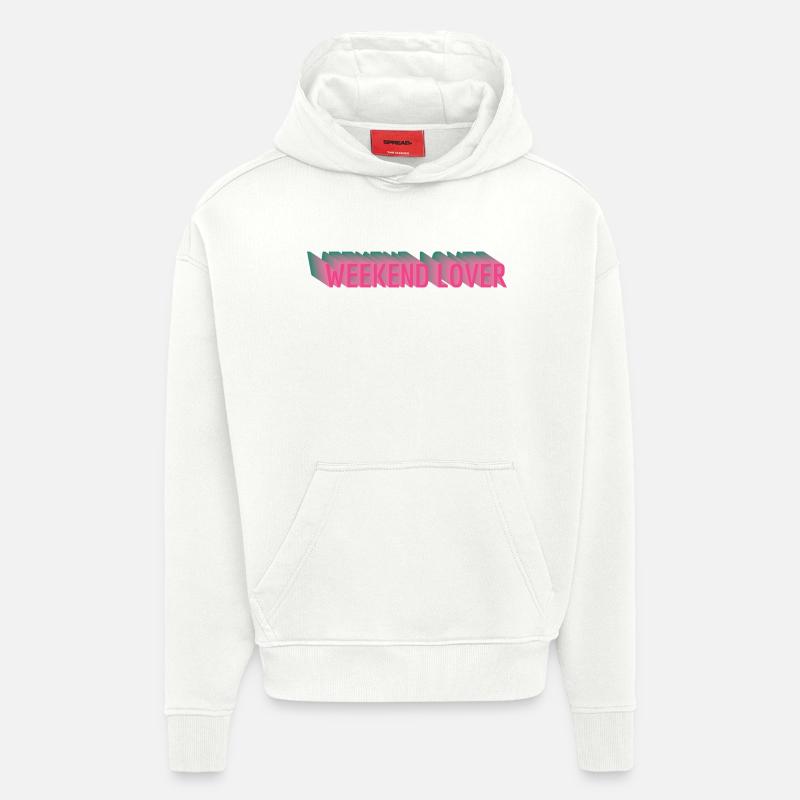 Weekend amoureux - Sweat à capuche bio épais oversize fabriqué en UE - OFF WHITE