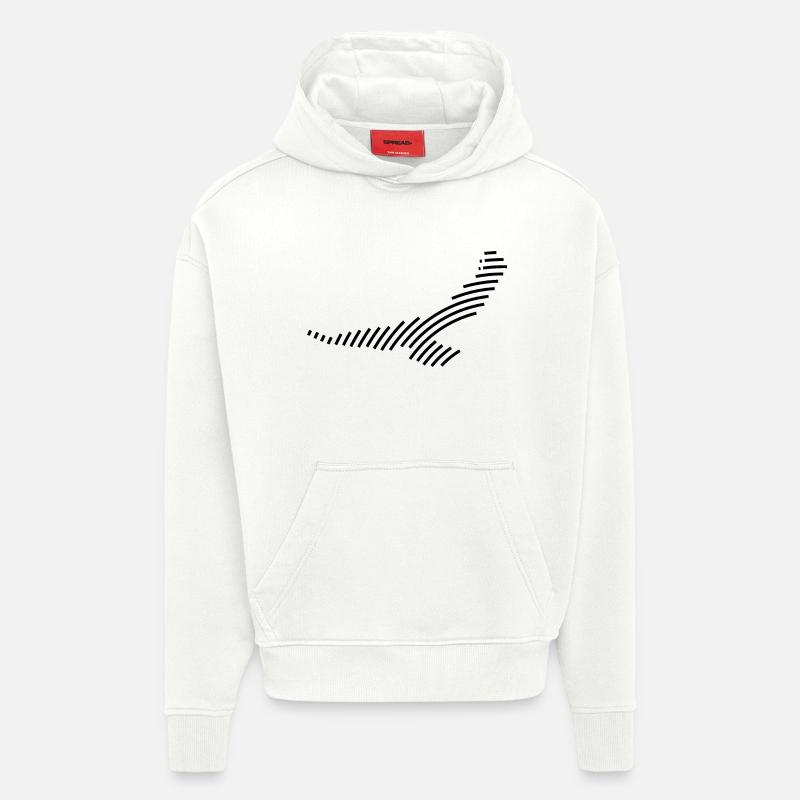 Silhouette d’un aigle - Sweat à capuche bio épais oversize fabriqué en UE - OFF WHITE