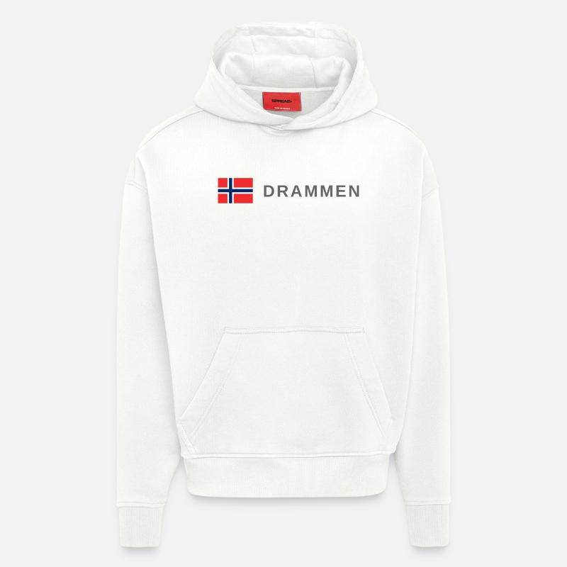 Drammen Norvège - Sweat à capuche bio épais oversize fabriqué en UE - OFF WHITE
