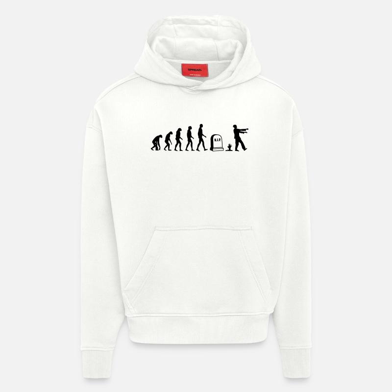 Evolution de Zombie - déguisement Halloween - - Sweat à capuche bio épais oversize fabriqué en UE - OFF WHITE