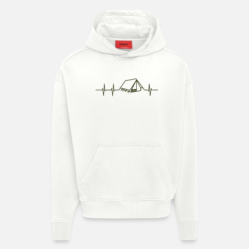 Herzfrequenz Camping - Hoodie- made by SPREAD  - OFF WHITE