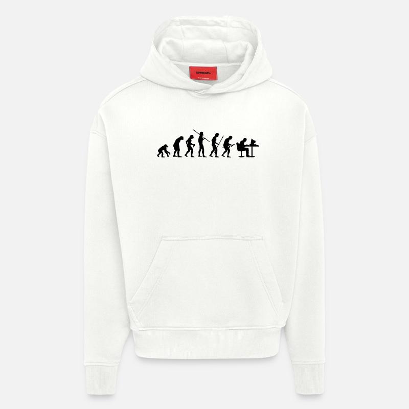 Evolution - Sweat à capuche bio épais oversize fabriqué en UE - OFF WHITE