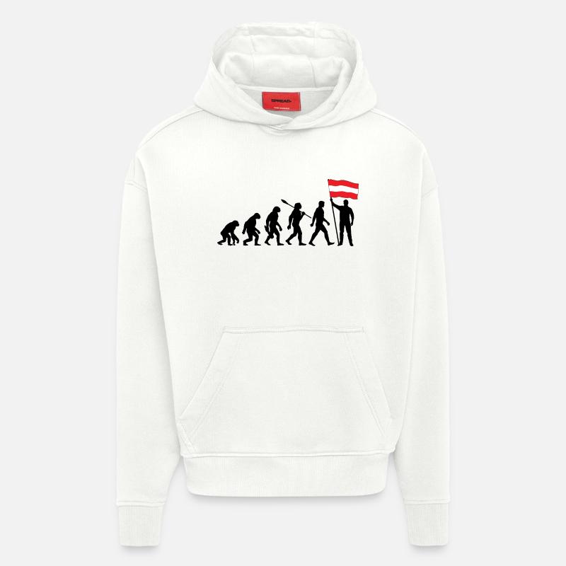 Osterreich - Evolution - Flagge - Nation - Hoodie- made by SPREAD  - OFF WHITE