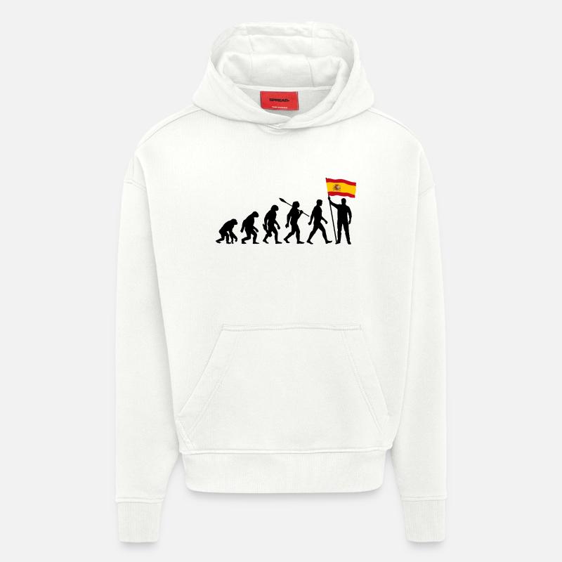 Spanien - Evolution - Flagge - Nation - Hoodie- made by SPREAD - OFF WHITE