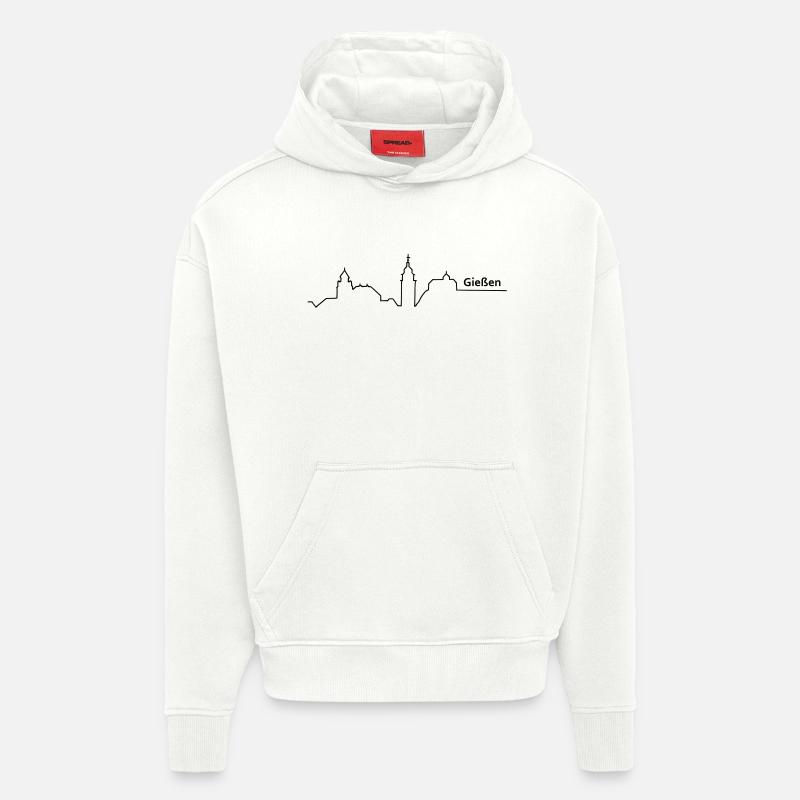 verser horizon versant - Sweat à capuche bio épais oversize fabriqué en UE - OFF WHITE