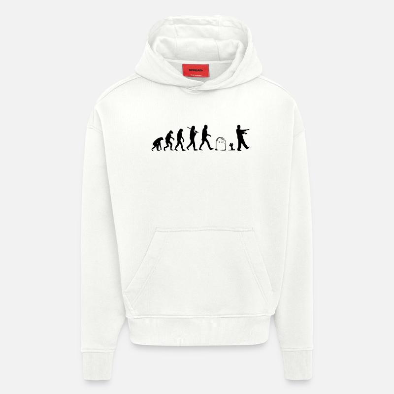 Evolution - Sweat à capuche bio épais oversize fabriqué en UE - OFF WHITE