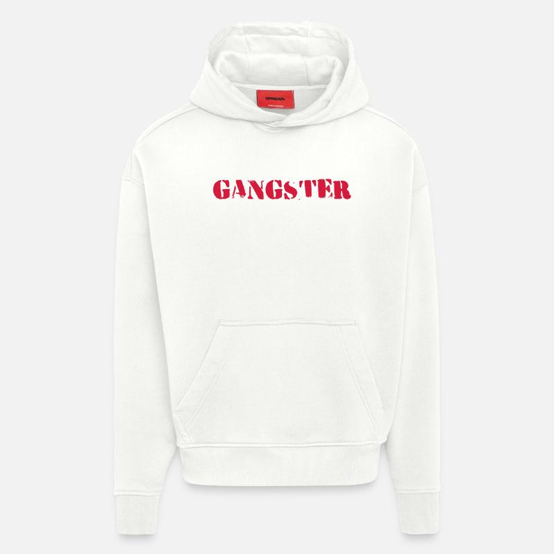 gangsters - Sweat à capuche bio épais oversize fabriqué en UE - OFF WHITE