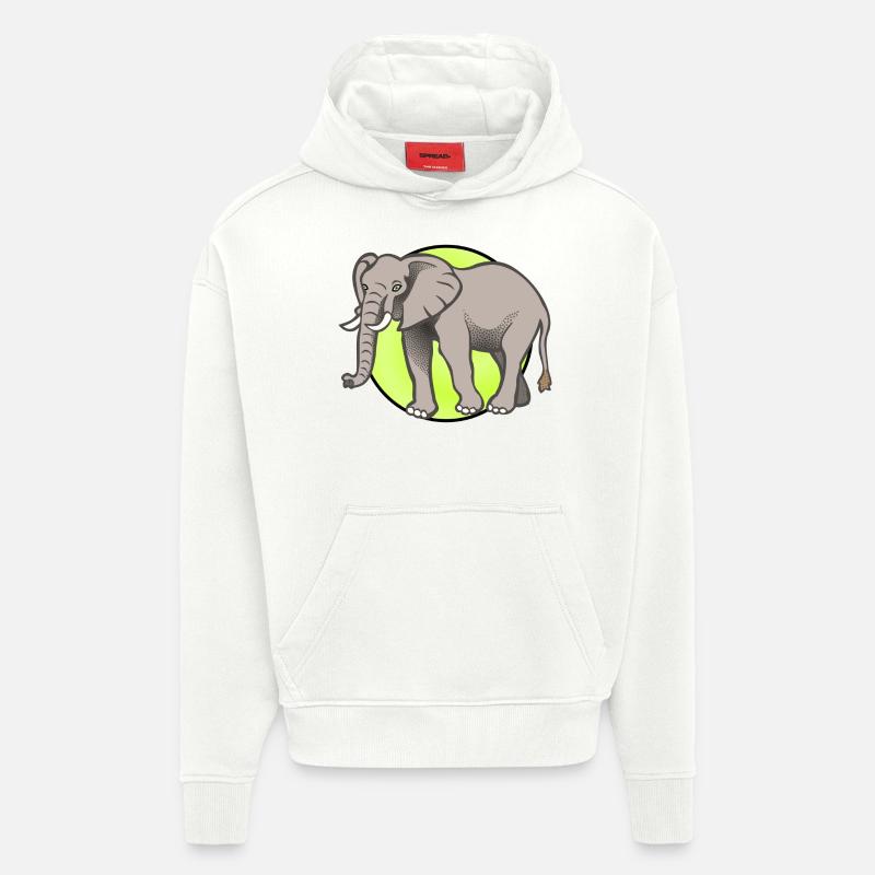 Elephant Elephant Cirque - Sweat à capuche bio épais oversize fabriqué en UE - OFF WHITE