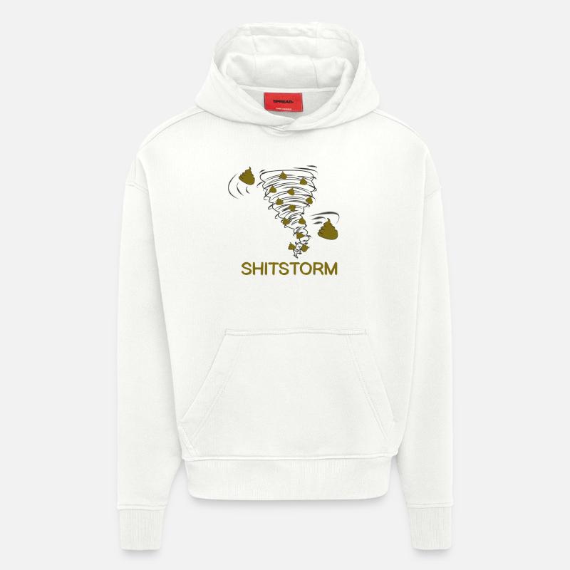 Shitstorm BD littéralement - Sweat à capuche bio épais oversize fabriqué en UE - OFF WHITE