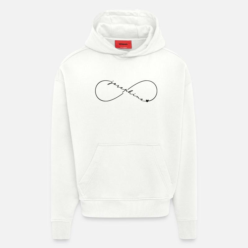Joséphine Nom Symbole de l’Infini - Sweat à capuche bio épais oversize fabriqué en UE - OFF WHITE
