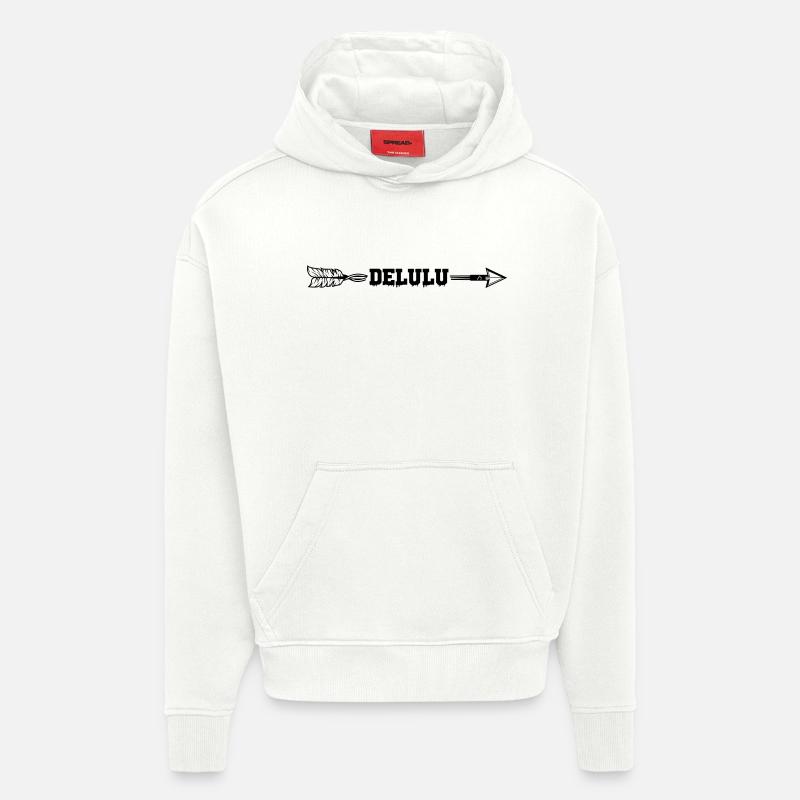 Flèche de Delulu - Sweat à capuche bio épais oversize fabriqué en UE - OFF WHITE